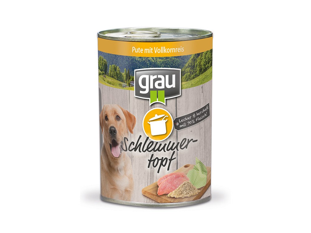 Grau BDC Conserva cu carne de curcan si orez integral