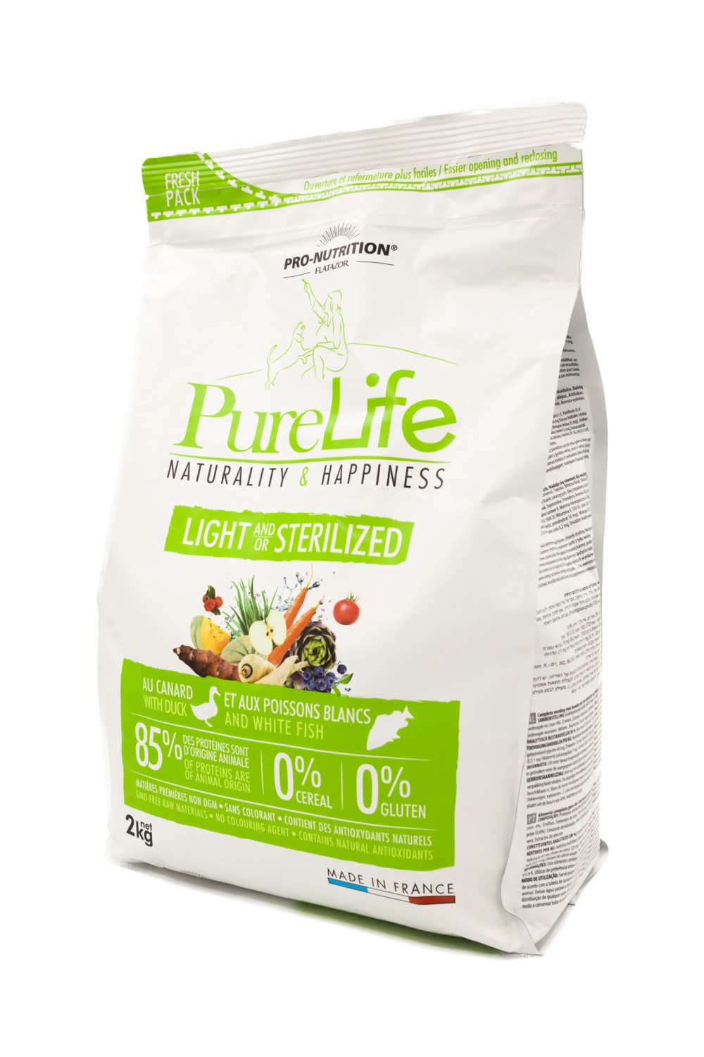 Hrana uscata pentru caini Flatazor Pure Life Light cu carne de rata si peste alb