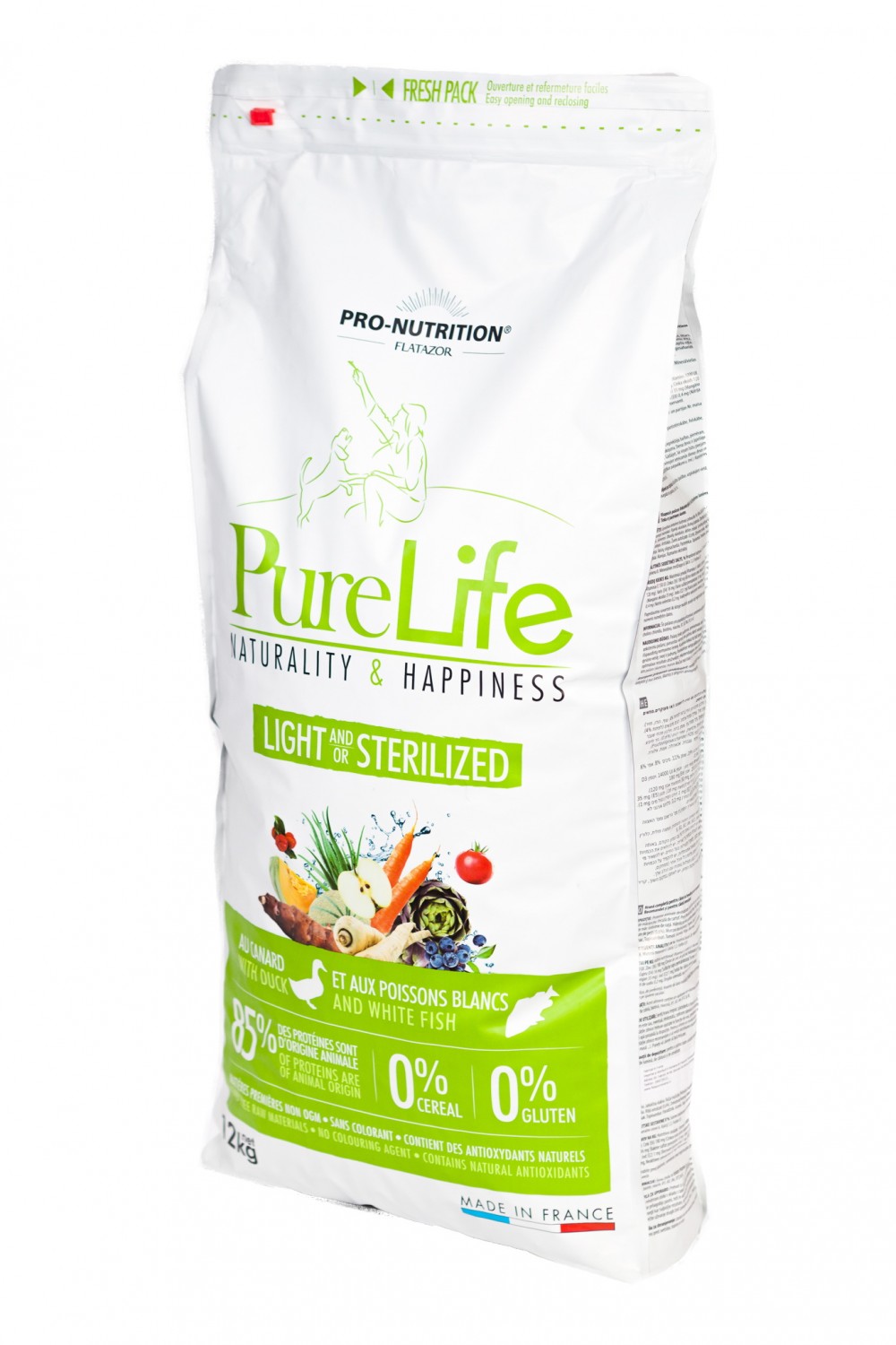 Hrana uscata pentru caini Flatazor Pure Life Light cu carne de rata si peste alb