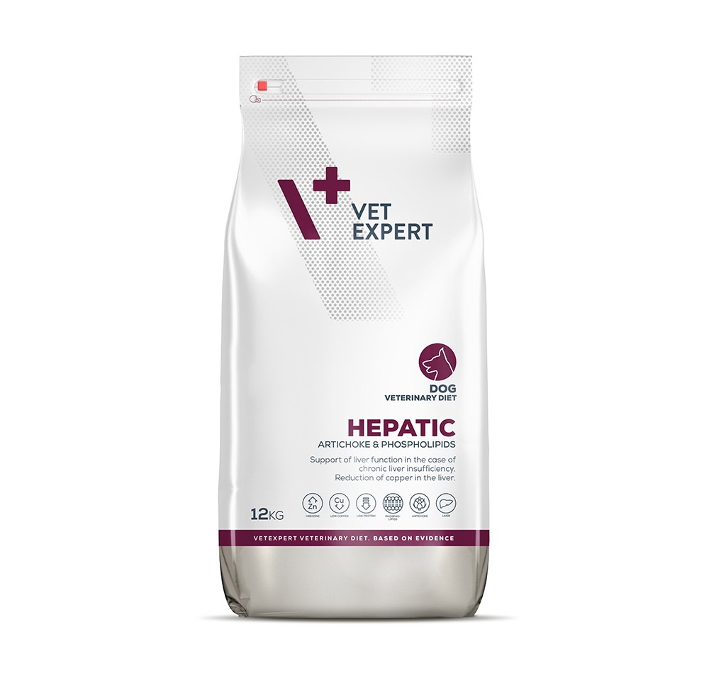 4T Dieta Veterinara HEPATIC DOG, VetExpert, 12 kg