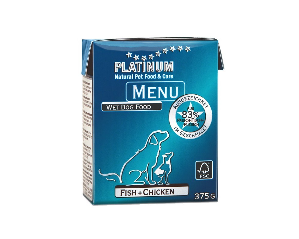 Hrana umeda pentru caini Platinum Menu Fish & Chicken