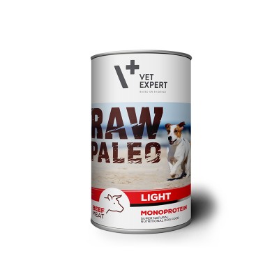 Hrana umeda pentru caini, RAW PALEO Light, vita,conserva monoproteica,  400 g