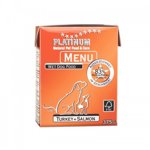 Hrana umeda pentru caini Platinum Menu Turkey & Salmon