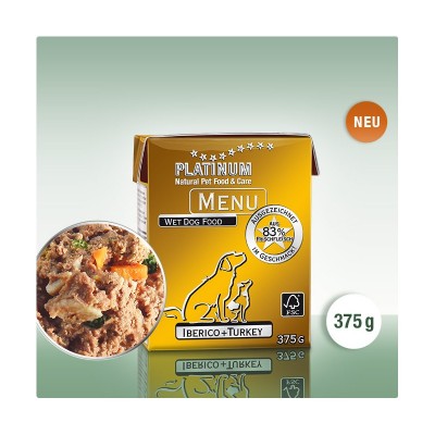 Hrana umeda pentru caini Platinum Menu Iberico & Turkey