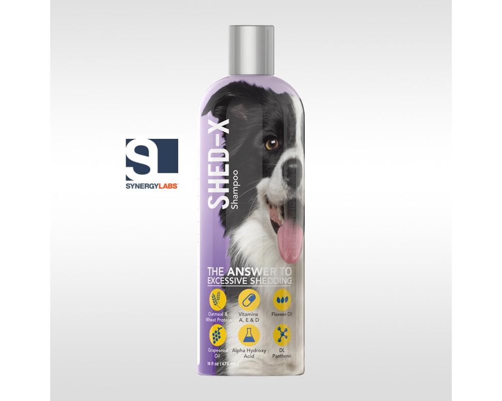 Sampon antinaparlire pentru caini SHED EX, Synergy Labs, 473 ml