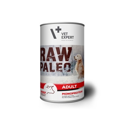 Hrana umeda pentru caini, RAW PALEO, conserva monoproteica, adult, carne de vita, 400 g