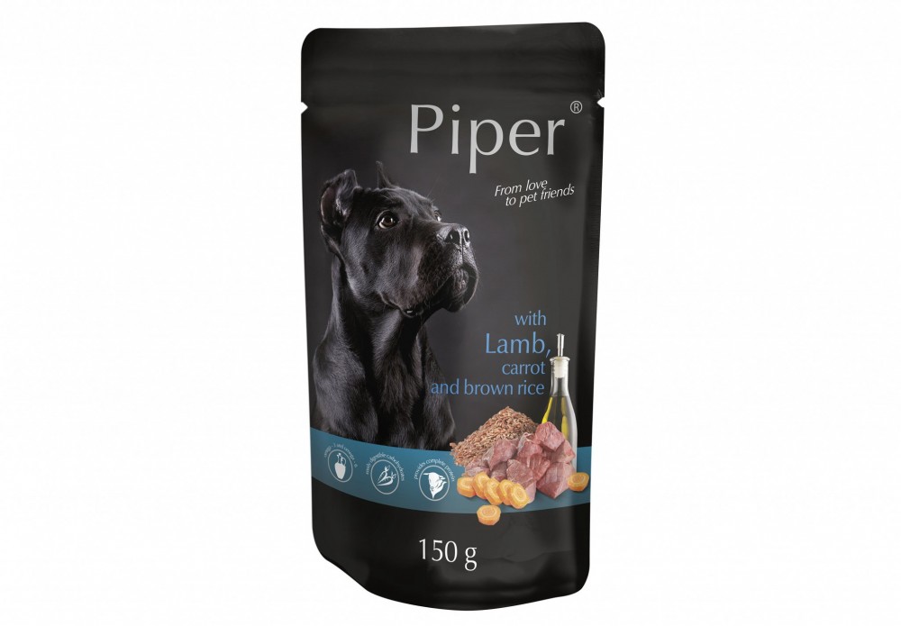 Hrana umeda Piper Adult, Miel, Morcovi si Orez brun, 150 g