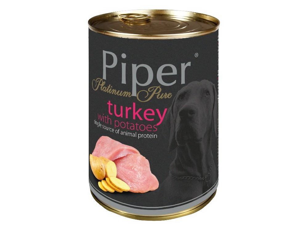 Hrana umeda Piper Platinum Pure, Curcan si Cartofi, 400 g