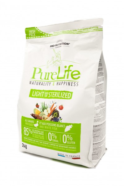 Hrana uscata pentru caini Flatazor Pure Life Light cu carne de rata si peste alb