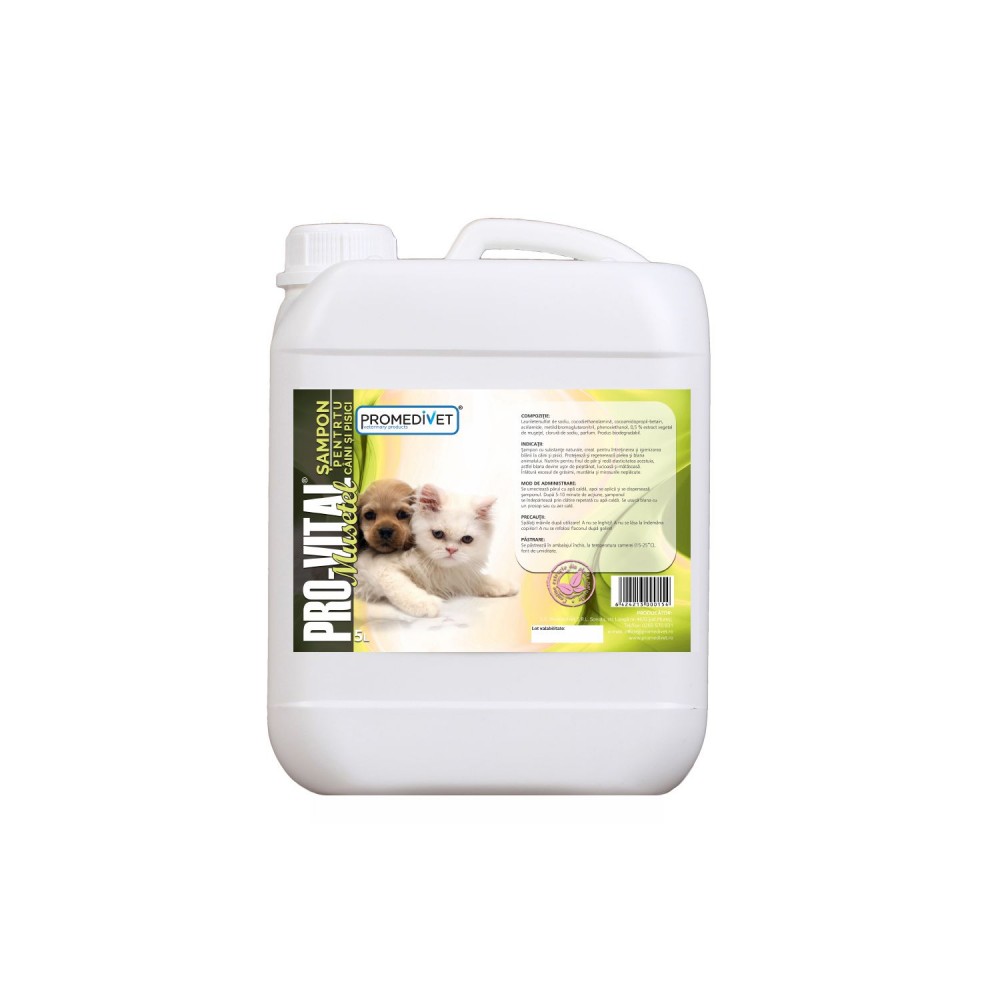 ŞAMPON PRO-VITAL cu MUŞEŢEL pentru câini şi pisici -5000 ml