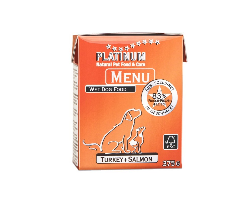 Hrana umeda pentru caini Platinum Menu Turkey & Salmon