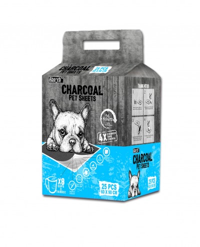 Covorase Absorbante ABSORB PLUS CHARCOAL Medium 60x90cm, 96h, Pachet 25 Buc