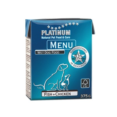 Hrana umeda pentru caini Platinum Menu Fish & Chicken
