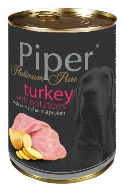 Hrana umeda Piper Platinum Pure, Curcan si Cartofi, 400 g