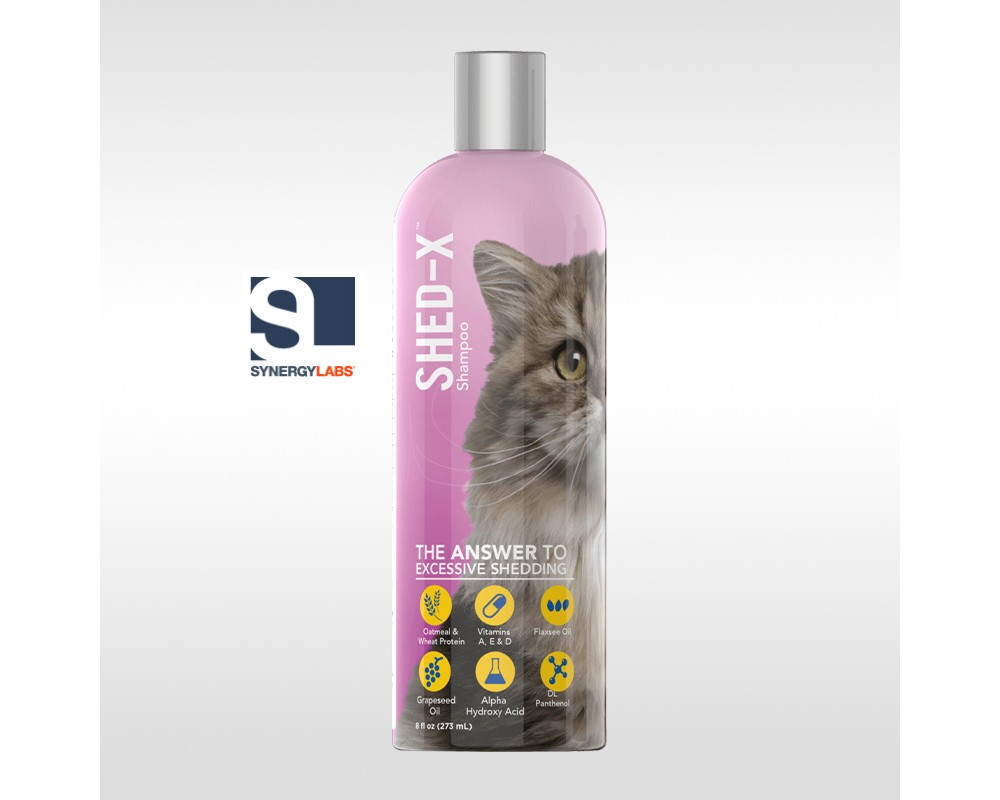 Sampon antinaparlire pentru pisici SHED EX, Synergy Labs, 237 ml