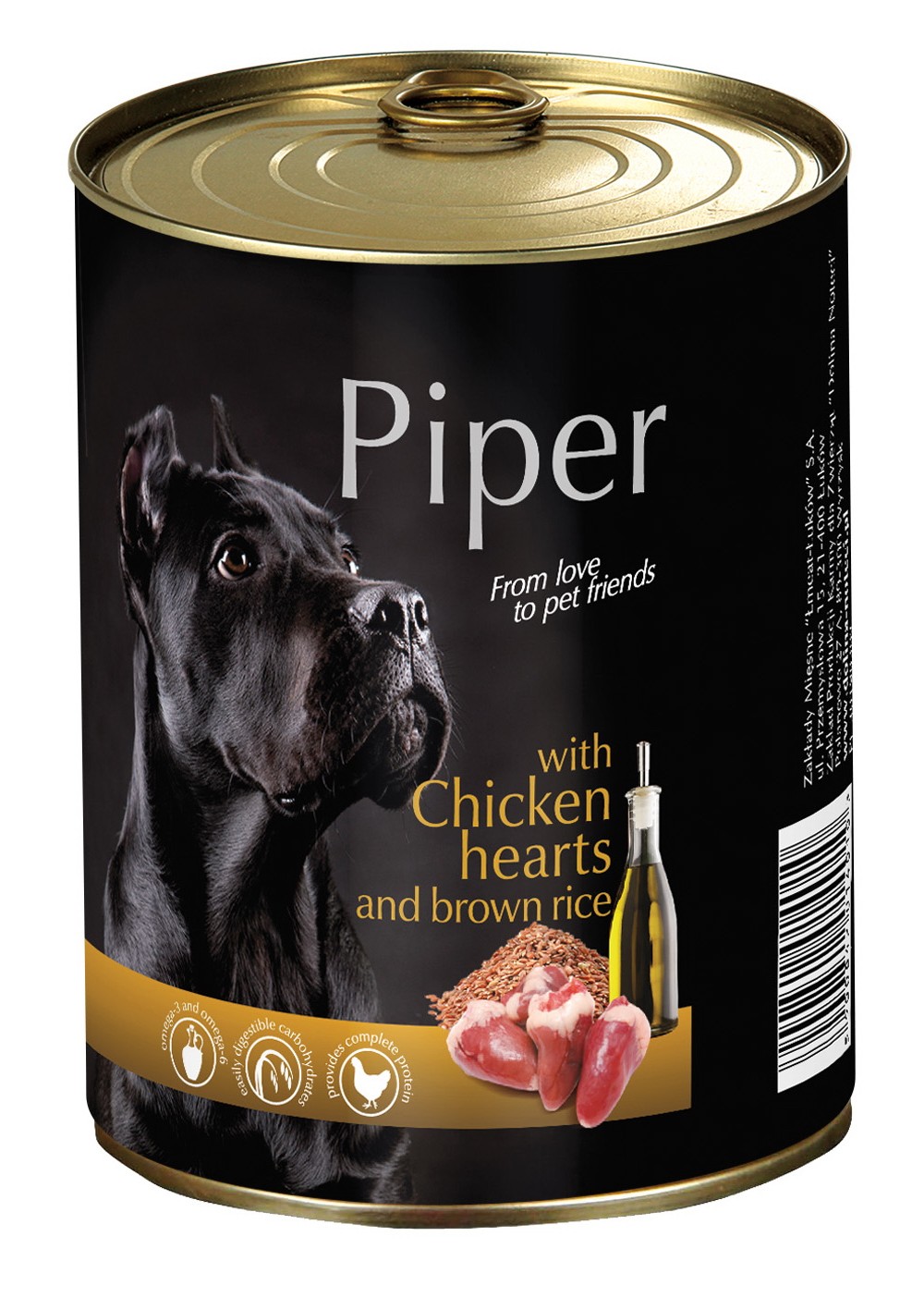 Hrana umeda Piper Adult, Inimi de pui si Orez brun, 400 g