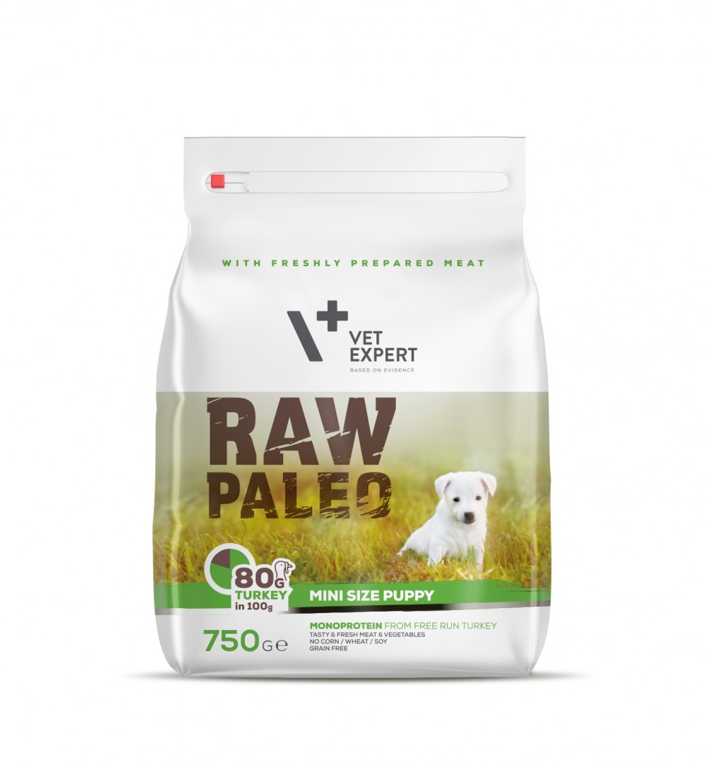 Hrana uscata, RAW PALEO, puppy, rase mici, 750g