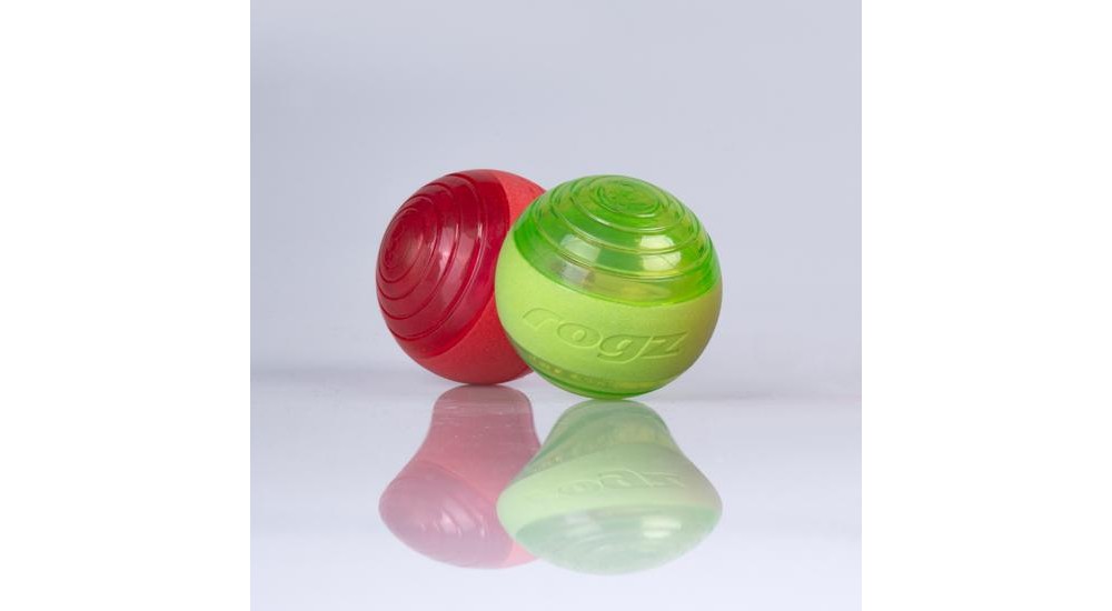 Jucarie pentru caini Rogz Squeekz Fetch ball minge cu loc de recompense