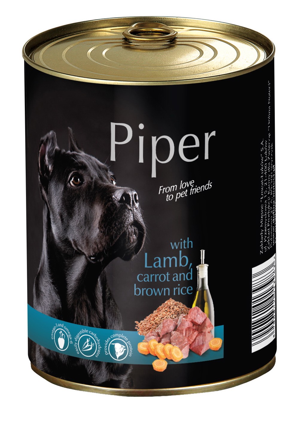 Hrana umeda Piper Adult, Miel, Morcovi si Orez brun, 400 g