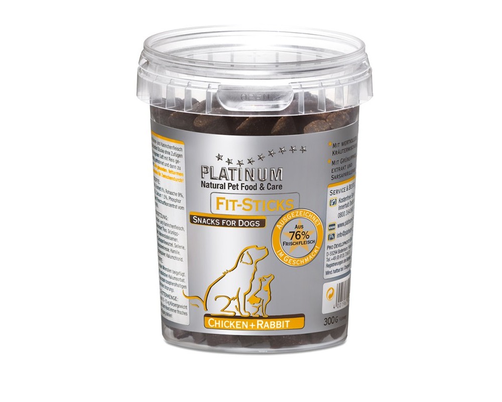 Recompense pentru caini Platinum Fit Sticks Chicken and Rabbit