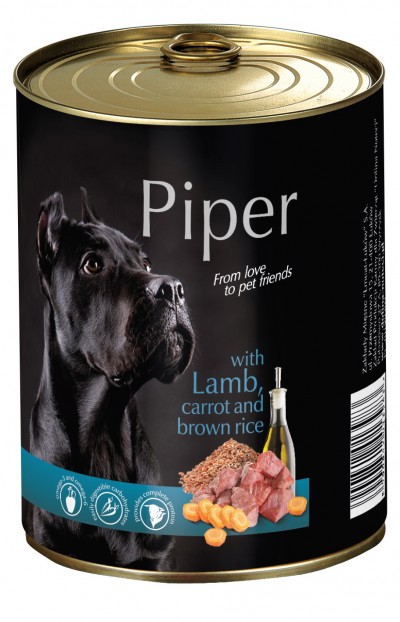 Hrana umeda Piper Adult, Miel, Morcovi si Orez brun, 400 g