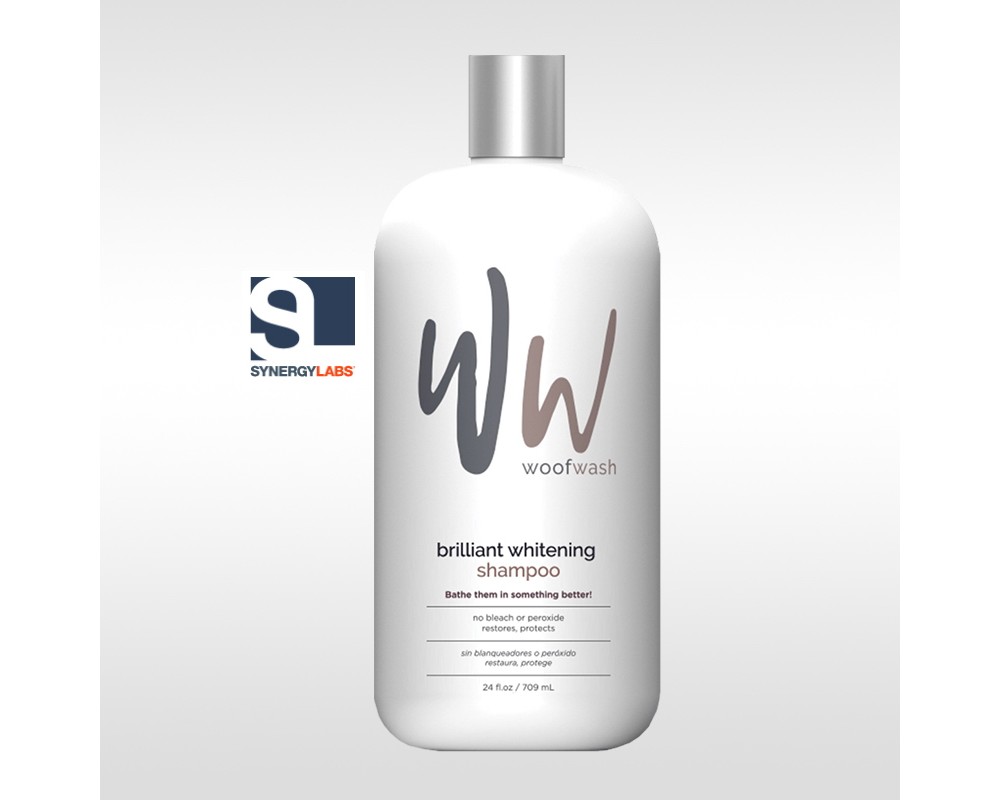 Sampon pentru blana alba Brilliant Whitening Woof Wash, Synergy Labs, 709 ml