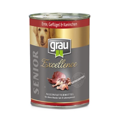 Grau Excellence SENIOR cu rata, pui si iepure