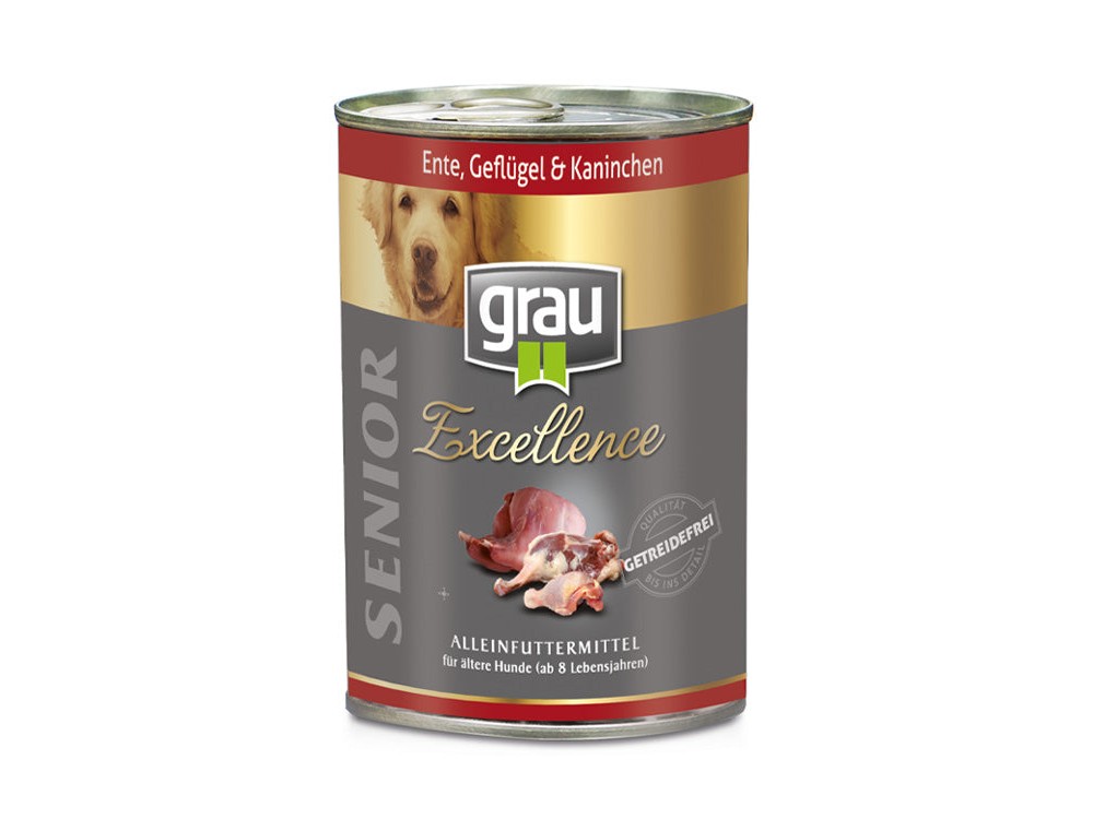 Grau Excellence SENIOR cu rata, pui si iepure